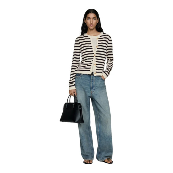 Mango [S] Knitted cardigan with jewel button - Picture 2 of 7